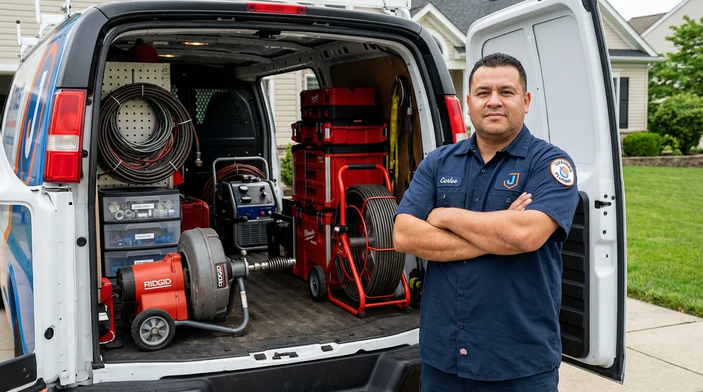 Professional drain cleaning equipment and Johns Plumbing LLC plumber in Milpitas