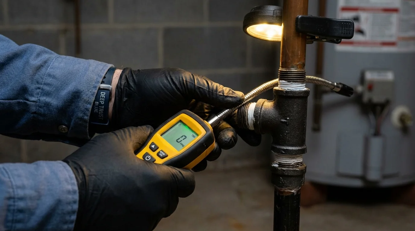 Gas leak detection with electronic sniffer by Johns Plumbing LLC in Milpitas